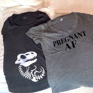 $10 SALE *** Maternity tee bundle - baby Dino and pregnant AF